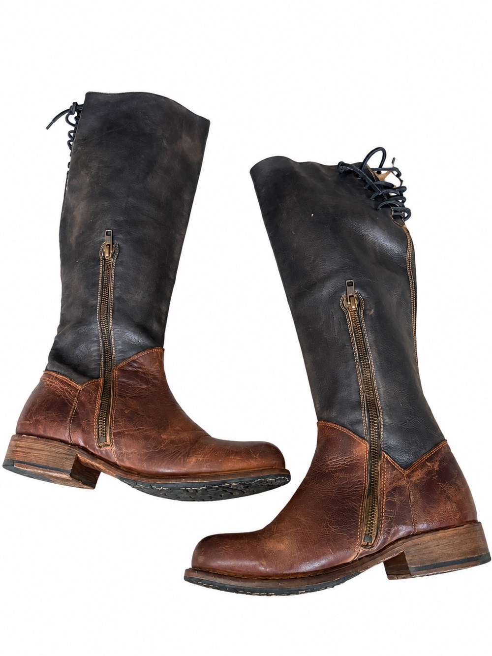 BED|STÜ Manchester Tall Leather Equestrian Riding Boots Black Brown Size 6